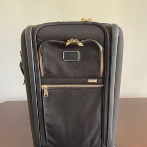 Tumi Alpha Continental Dual Access 4 Wheeled Carry-on Black and Gold